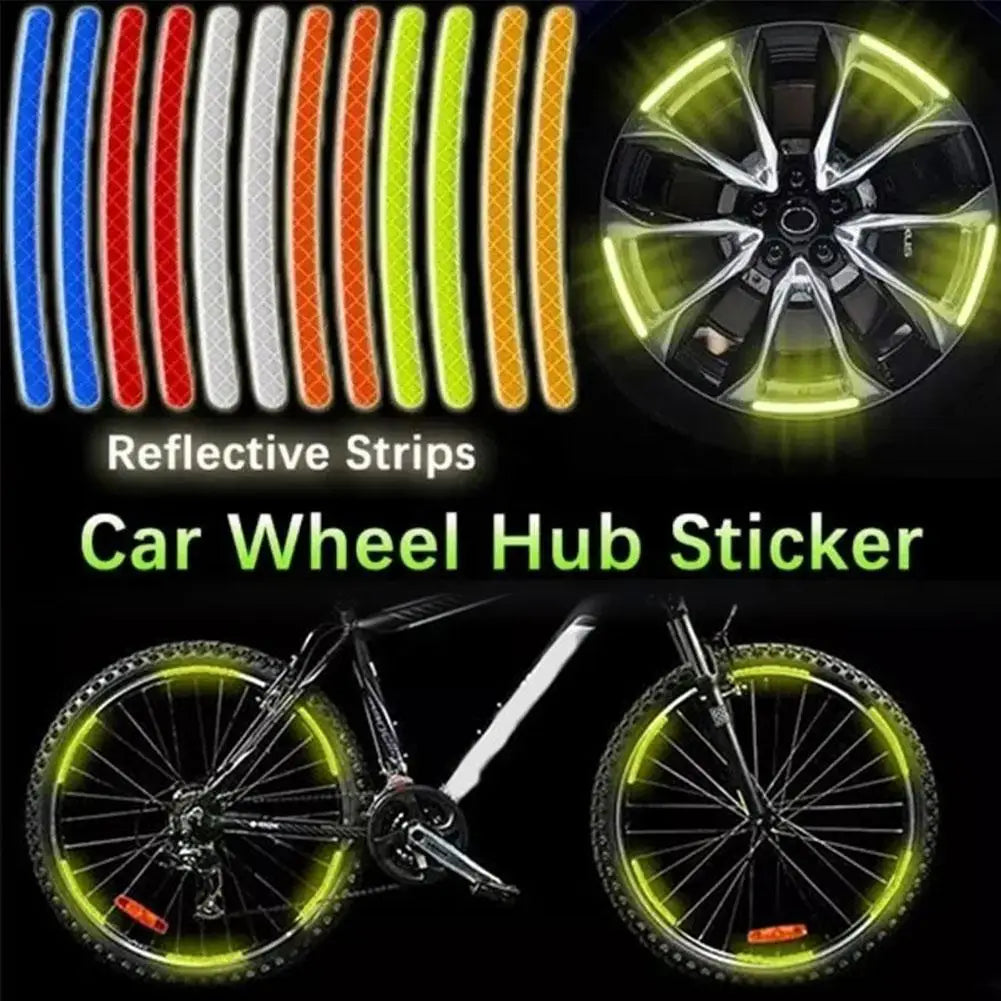 20pcs Reflective Tire Stickers Universal Fit for Motorcycle Bike Car Scooter Night Safety Use