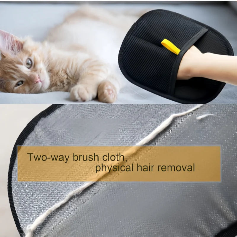 Pet Hair Remover Gloves Upgraded Double-Sided Grooming Glove for Cats and Dogs, Reusable & Washable with Electrostatic Grip