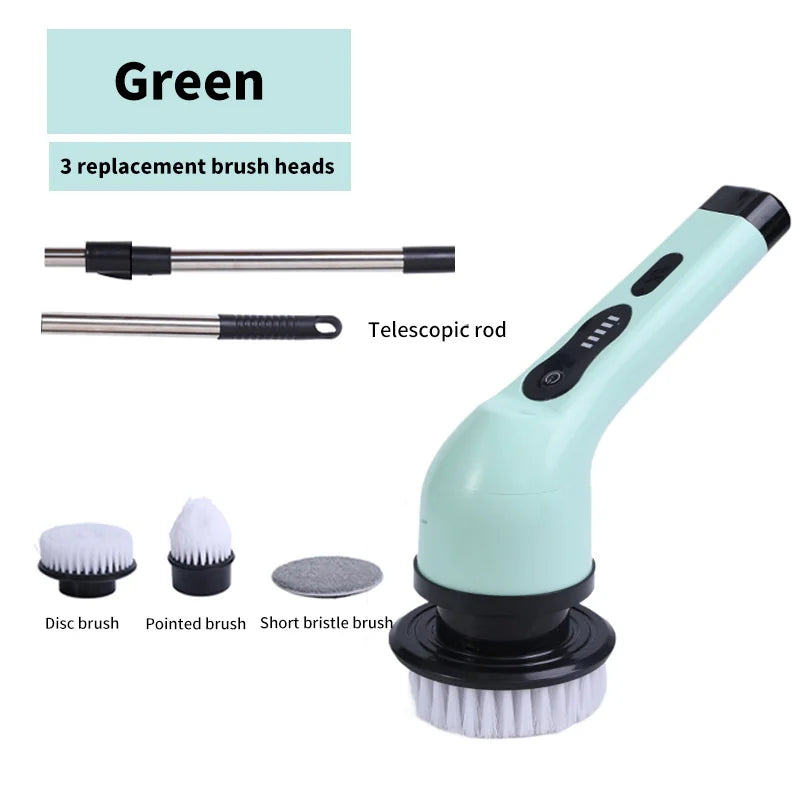 Electric Spin Scrubber 9 in 1 Rechargeable Cleaning Brush for Bathroom Kitchen Shower and Corners