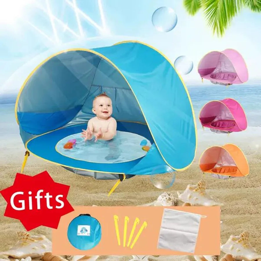Baby Beach Tent Waterproof Sun Shelter UPF 50+ UV Protection with Pool for Kids Outdoor Camping Beach Shade
