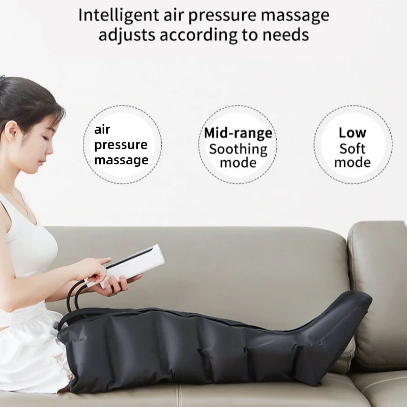 Electric Air Compression Leg Massager for Calf & Foot Kneading, Squeezing, Deep Relaxation with Remote Control