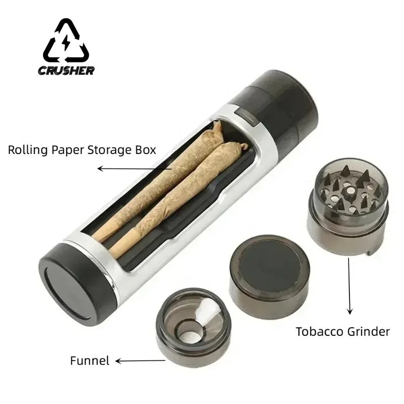 Crusher 3‑in‑1 Multi‑Purpose Spice & Coffee Grinder with Storage Tube & Filling Box