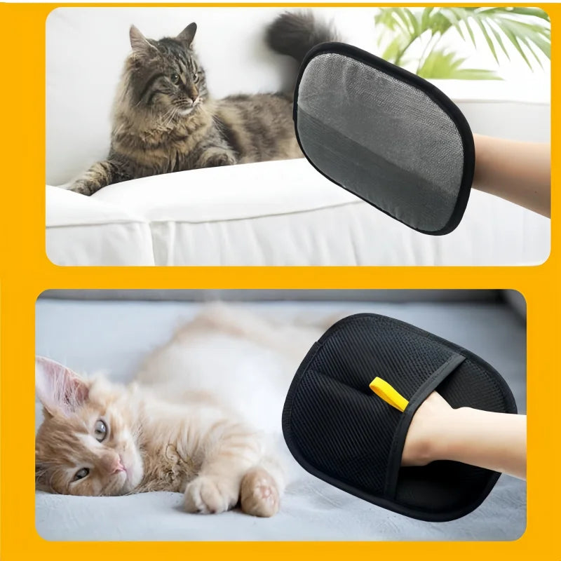 Pet Hair Remover Gloves Upgraded Double-Sided Grooming Glove for Cats and Dogs, Reusable & Washable with Electrostatic Grip