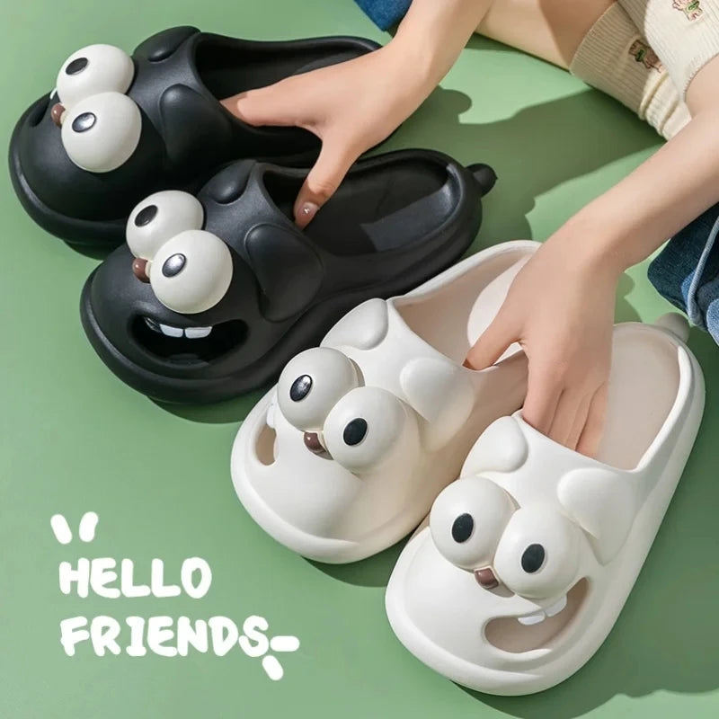 Slipper Tongue Kiss Big Eye Dog Slippers Cute Funny 3D Puppy Slides for Women