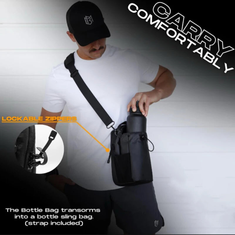 Magnetic Water Bottle Pouch Strong Magnet Cup Holder Bag for Gym, Travel, Outdoor Sports & Everyday Fitness