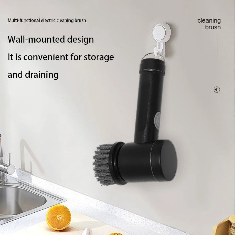 Wireless Electric Cleaning Brush High Power Multi-Function Scrubber with 6 Replaceable Heads for Kitchen & Home