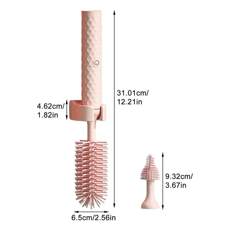Electric Bottle Cleaning Brush Set 360° Rotating Silicone Brush for Pacifiers, Cups & Feeding Accessories
