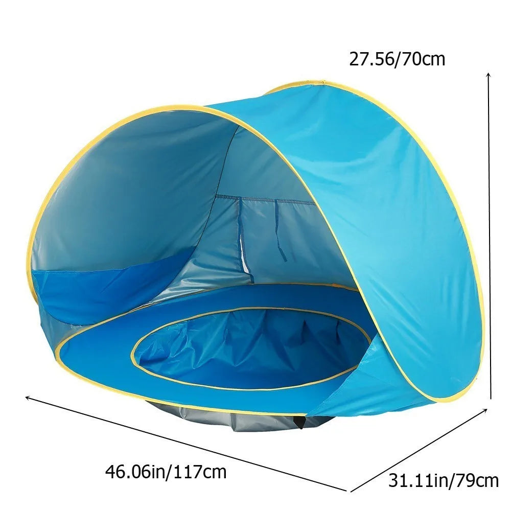 Baby Beach Tent Waterproof Sun Shelter UPF 50+ UV Protection with Pool for Kids Outdoor Camping Beach Shade