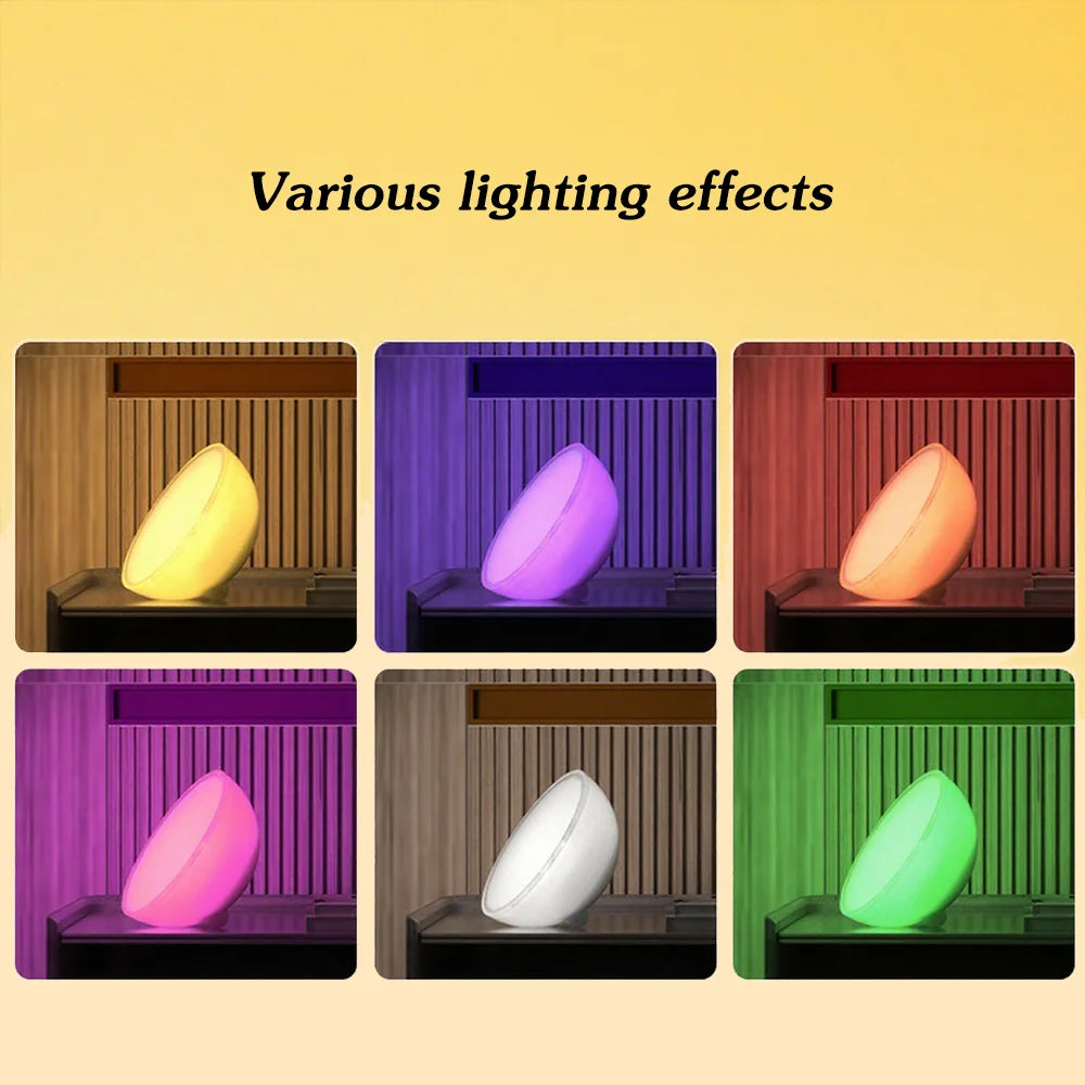 Smart RGB Bedside Lamp with Music Sync & App Control Voice-Activated Mood Light for Bedroom & Living Room