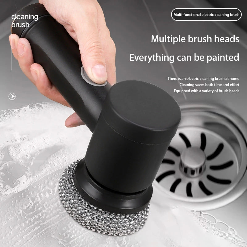 Wireless Electric Cleaning Brush High Power Multi-Function Scrubber with 6 Replaceable Heads for Kitchen & Home