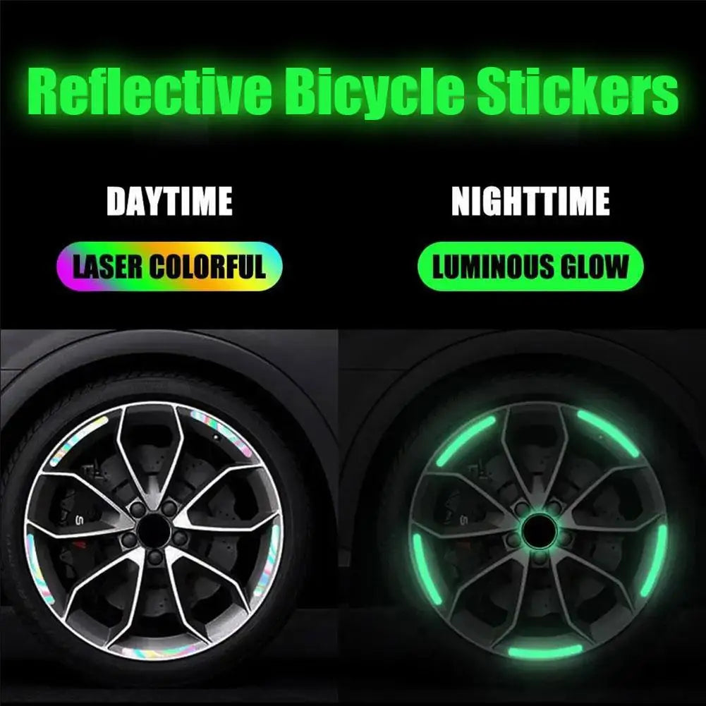20pcs Reflective Tire Stickers Universal Fit for Motorcycle Bike Car Scooter Night Safety Use
