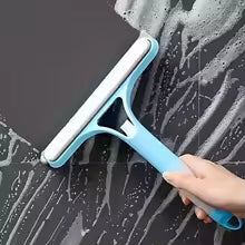3-in-1 Window Cleaning Squeegee with Spray Bottle & Microfiber Scrubber Multi-Purpose Glass Cleaner Tool for Home, Kitchen, Car & Mirrors