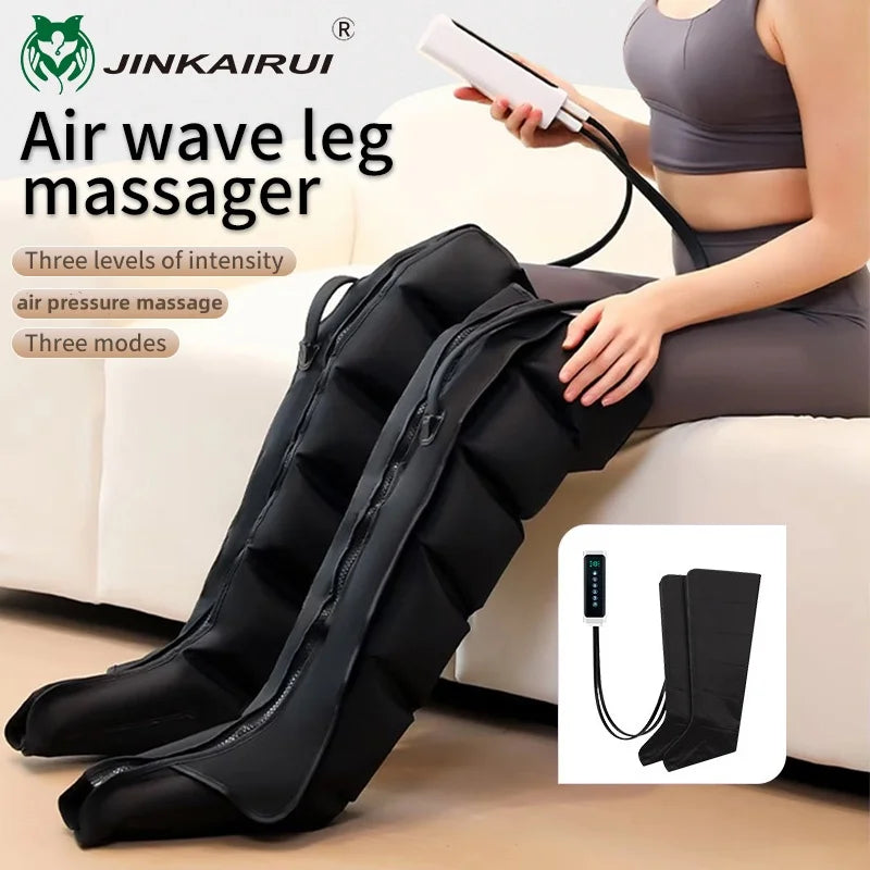 Electric Air Compression Leg Massager for Calf & Foot Kneading, Squeezing, Deep Relaxation with Remote Control