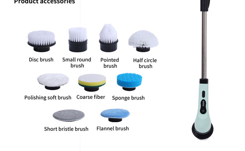 Electric Spin Scrubber 9 in 1 Rechargeable Cleaning Brush for Bathroom Kitchen Shower and Corners
