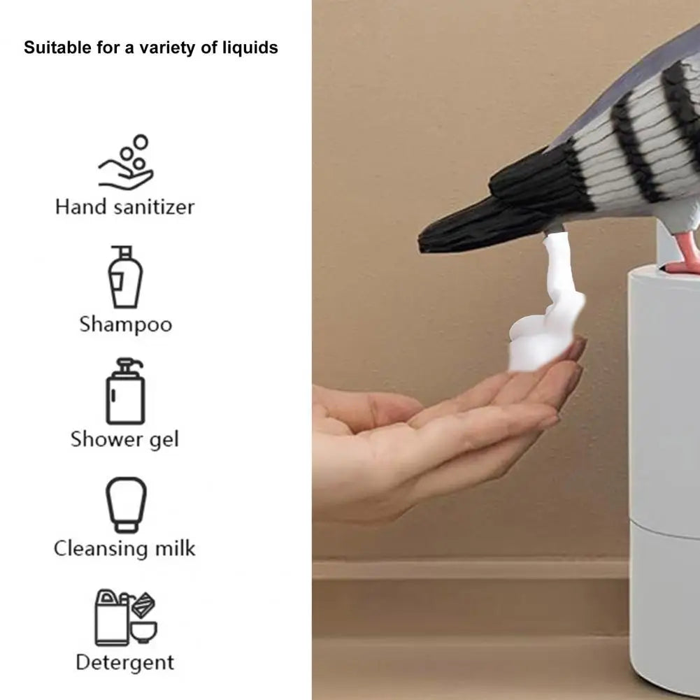 Pigeon Soap Dispenser Bird-Shaped Touchless Foam Dispenser, Automatic Sensor for Hygienic & Fun Hand Washing