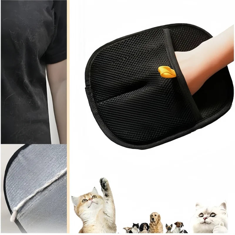 Pet Hair Remover Gloves Upgraded Double-Sided Grooming Glove for Cats and Dogs, Reusable & Washable with Electrostatic Grip