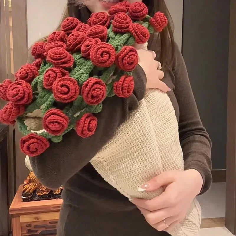 Handmade Crochet Flower Bouquet Blanket Multi Flower Sofa Throw Cozy Decorative Bed Blanket
