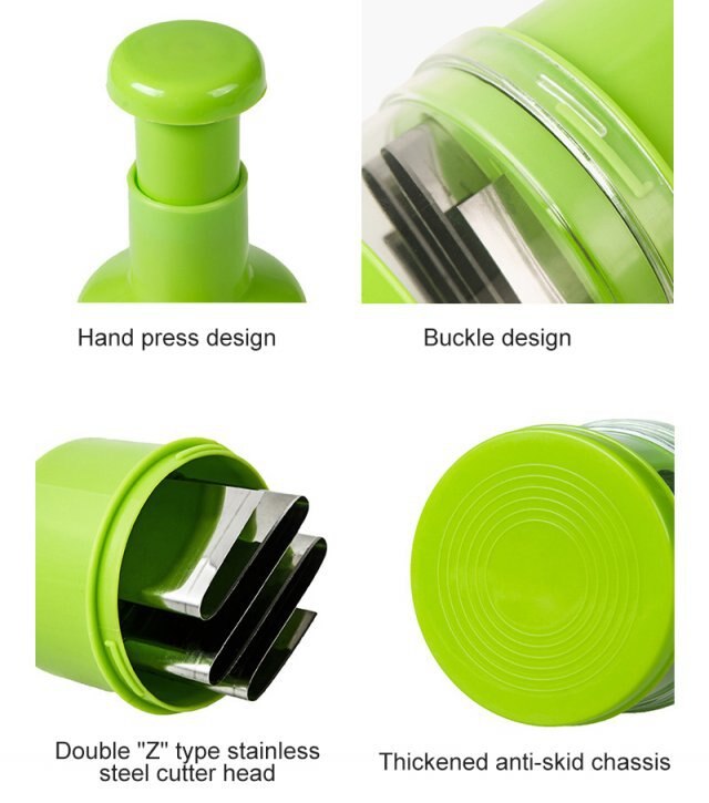 Multi-Purpose Manual Vegetable Cutter for Onions, Garlic, and More – Easy Press Design with Non-Slip Base