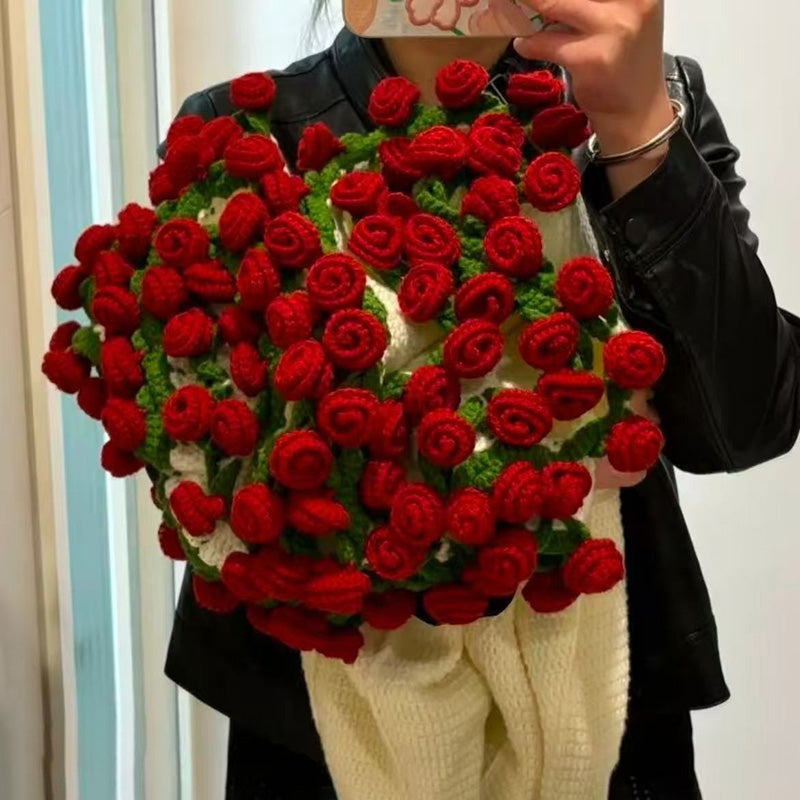 Handmade Crochet Flower Bouquet Blanket Multi Flower Sofa Throw Cozy Decorative Bed Blanket