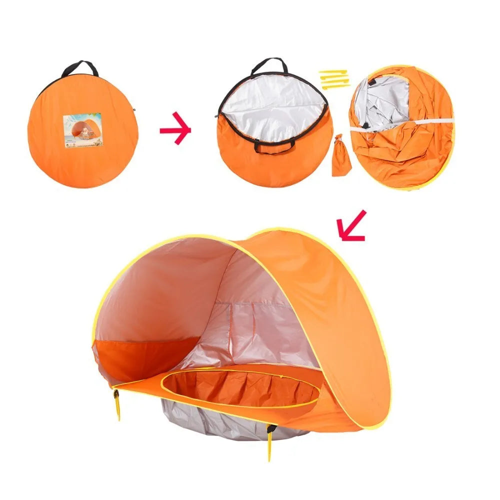 Baby Beach Tent Waterproof Sun Shelter UPF 50+ UV Protection with Pool for Kids Outdoor Camping Beach Shade