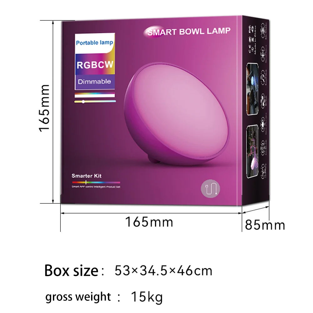 Smart RGB Bedside Lamp with Music Sync & App Control Voice-Activated Mood Light for Bedroom & Living Room