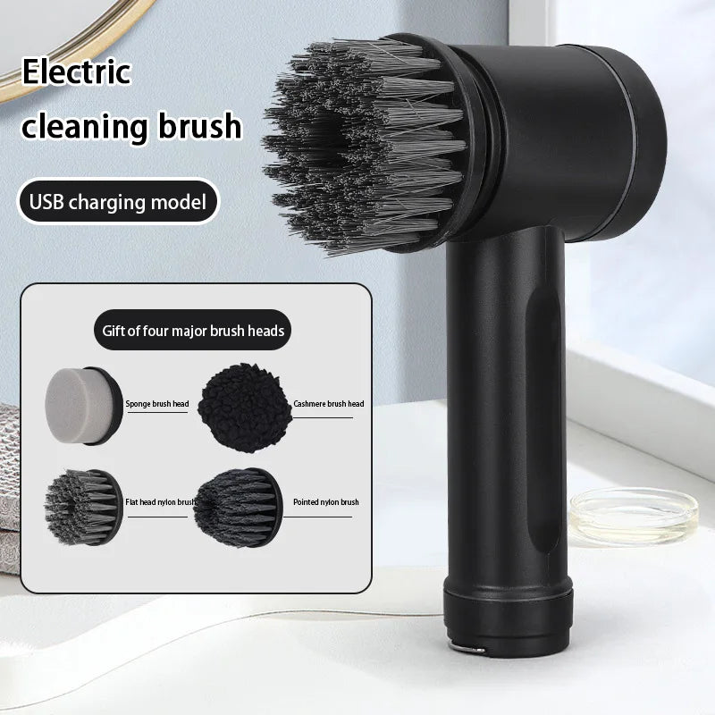 Wireless Electric Cleaning Brush High Power Multi-Function Scrubber with 6 Replaceable Heads for Kitchen & Home