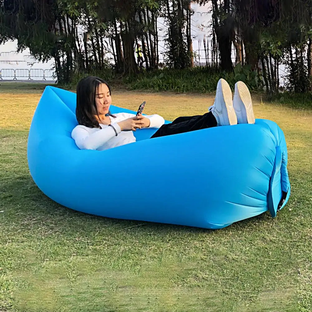 Inflatable Sofa Cushion Portable Air Lounger Camping Tent Bed Sleeping Bag Outdoor Folding Durable Beach Lazy Chair Air Mattress