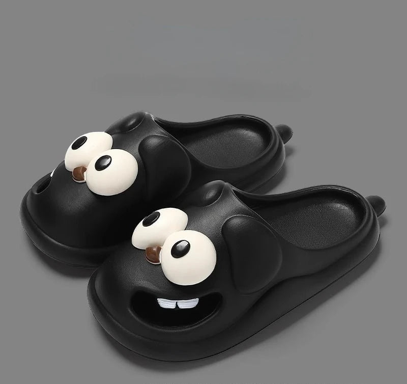 Slipper Tongue Kiss Big Eye Dog Slippers Cute Funny 3D Puppy Slides for Women