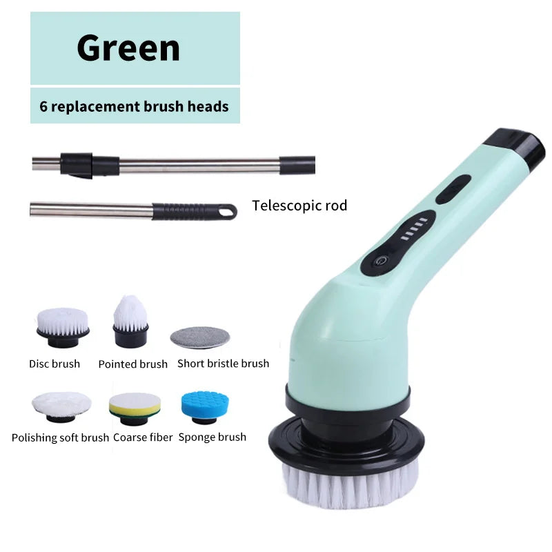 Electric Spin Scrubber 9 in 1 Rechargeable Cleaning Brush for Bathroom Kitchen Shower and Corners