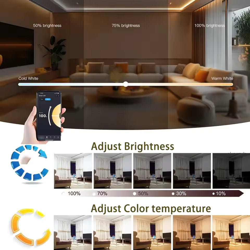 Smart RGB Bedside Lamp with Music Sync & App Control Voice-Activated Mood Light for Bedroom & Living Room