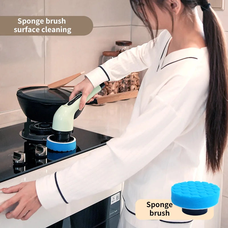 Electric Spin Scrubber 9 in 1 Rechargeable Cleaning Brush for Bathroom Kitchen Shower and Corners
