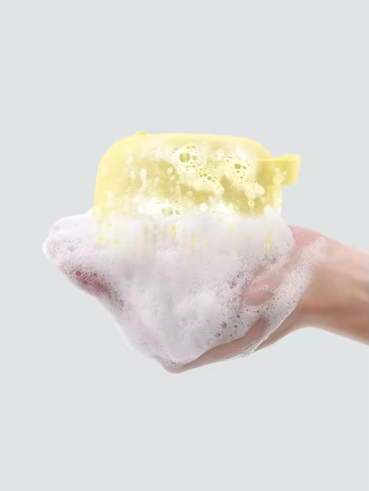 Silicone Shampoo Bath Brush Massage Comb Grooming Scrubber Brush Bathing Accessories Baby Kids Silicon Body Scrubber Silicone