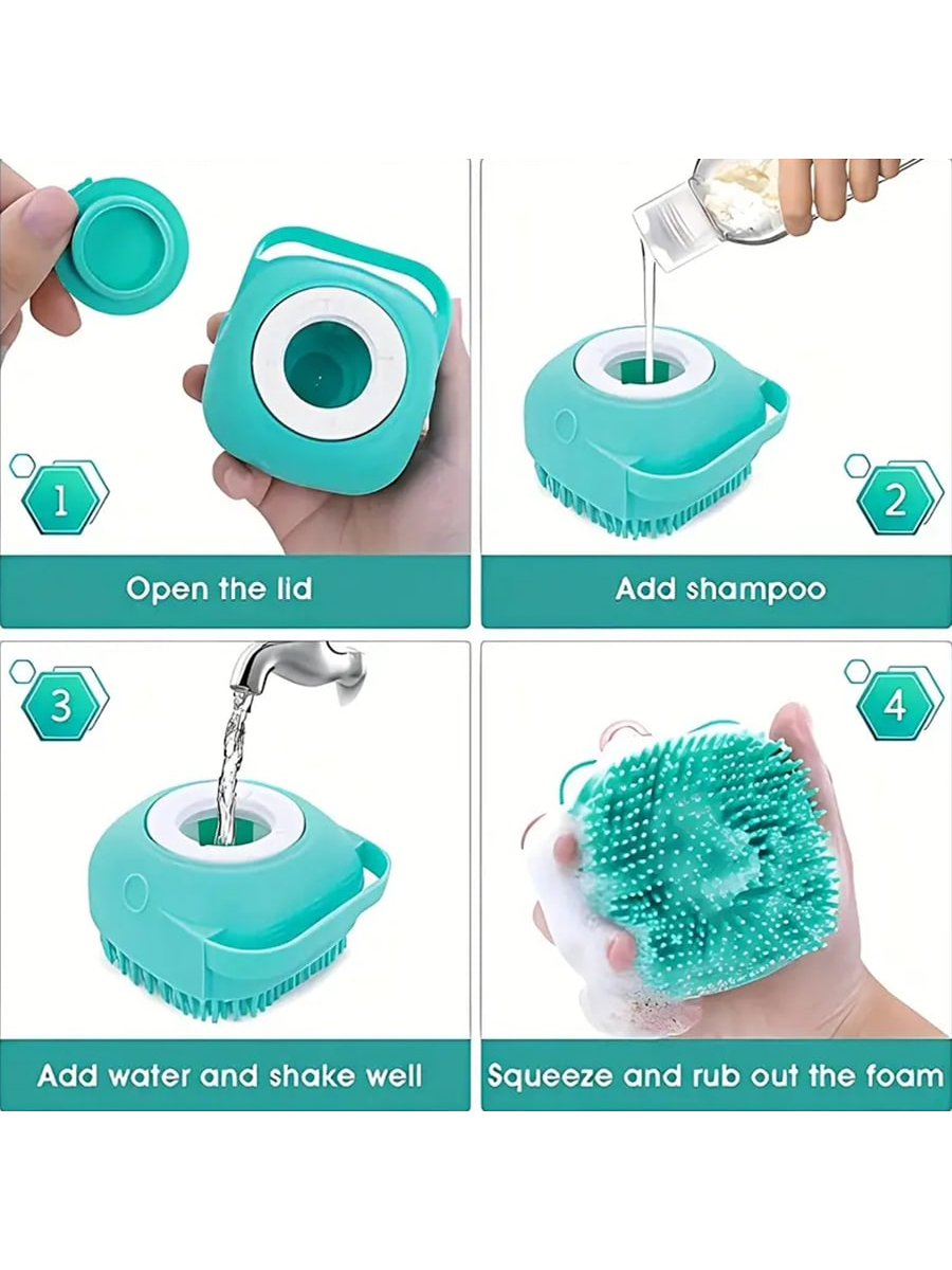 Silicone Shampoo Bath Brush Massage Comb Grooming Scrubber Brush Bathing Accessories Baby Kids Silicon Body Scrubber Silicone