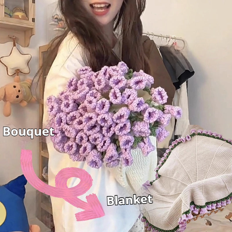 Handmade Crochet Flower Bouquet Blanket Multi Flower Sofa Throw Cozy Decorative Bed Blanket