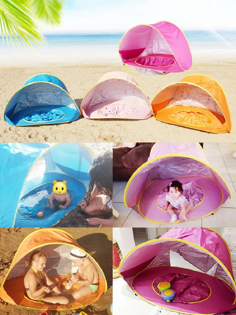 Baby Beach Tent Waterproof Sun Shelter UPF 50+ UV Protection with Pool for Kids Outdoor Camping Beach Shade