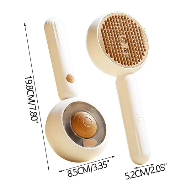 Pet Hair Removal Brush with Spray One-Click Grooming Comb for Cats & Dogs