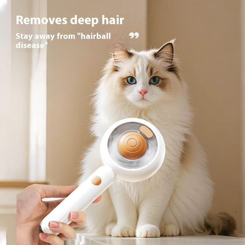 Pet Hair Removal Brush with Spray One-Click Grooming Comb for Cats & Dogs