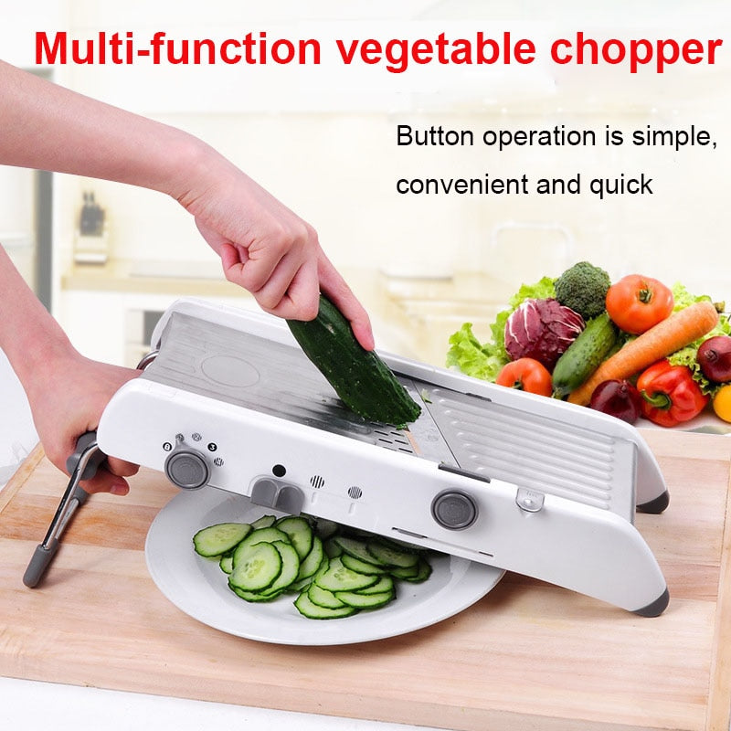 Multi-Purpose Mandoline Slicer Stainless Steel Vegetable & Fruit Cutter with Adjustable Blades