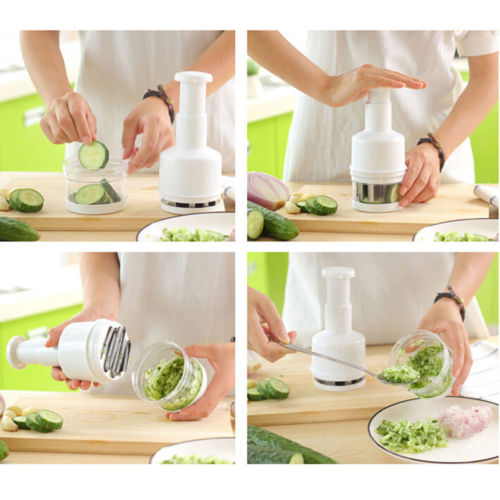Multi-Purpose Manual Vegetable Cutter for Onions, Garlic, and More – Easy Press Design with Non-Slip Base