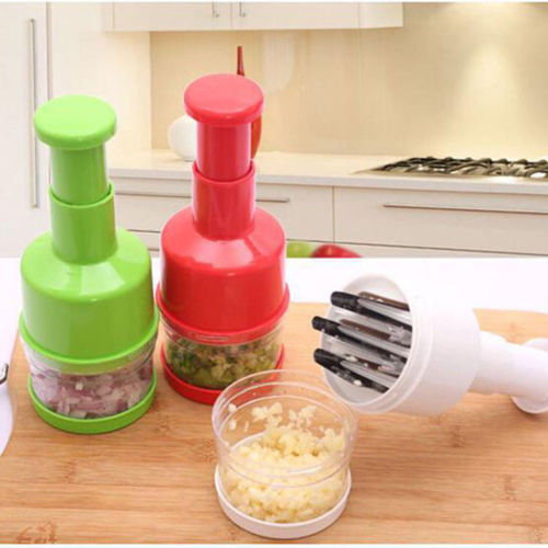 Multi-Purpose Manual Vegetable Cutter for Onions, Garlic, and More – Easy Press Design with Non-Slip Base