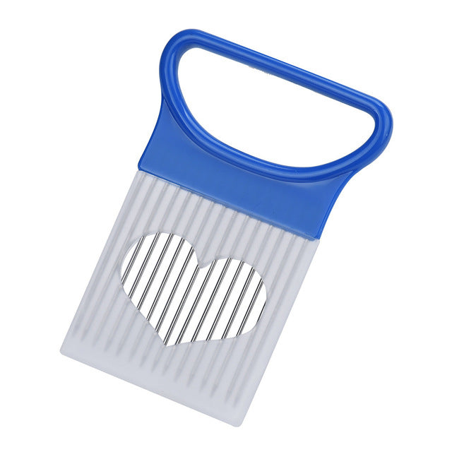 Stainless Steel Onion & Vegetable Slicer Tool Safe Grip Holder for Even Slices