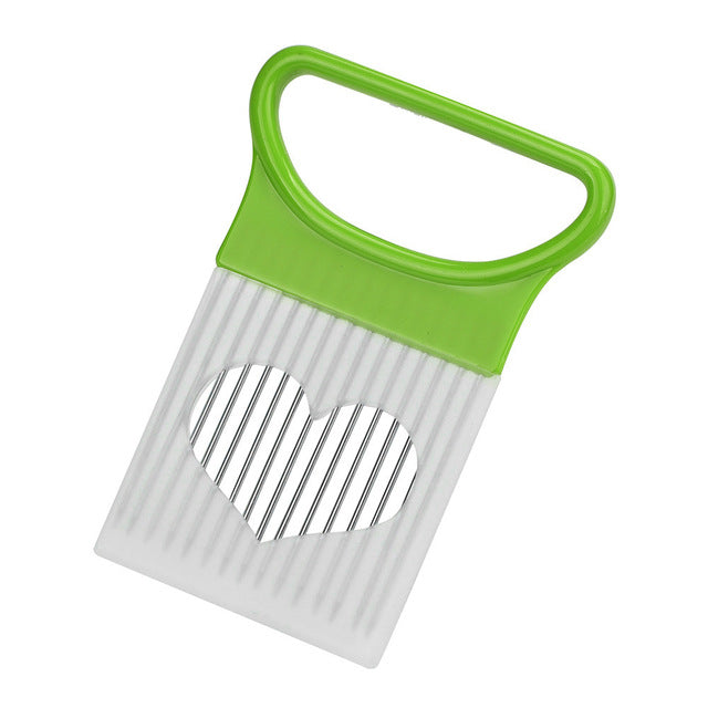 Stainless Steel Onion & Vegetable Slicer Tool Safe Grip Holder for Even Slices