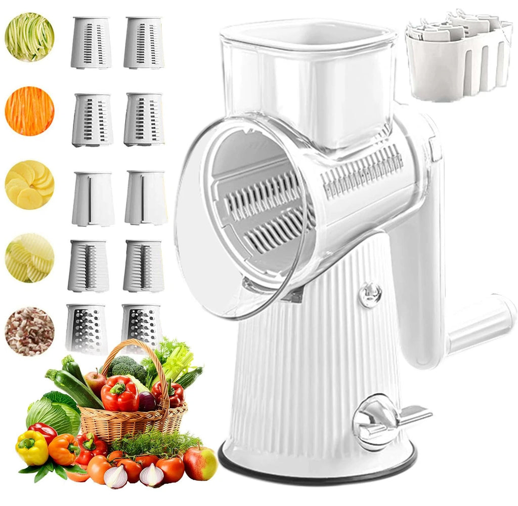 5 in 1 Rotary Cheese Grater Vegetable Slicer Shredder Chopper Cutter